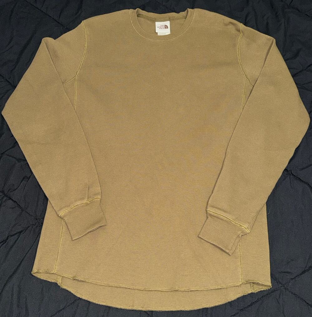 The North Face Men's Tan Waffle Knit Thermal Crewneck